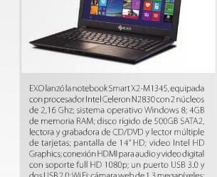 EXO lanzó la Notebook SMART X2-M1345 – Suplemento iTECNO